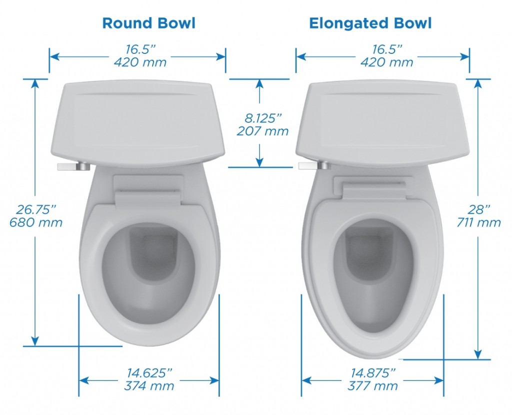 Toilet Bowl White Bone 38720, Elongated Vs Round Toilet Bowl